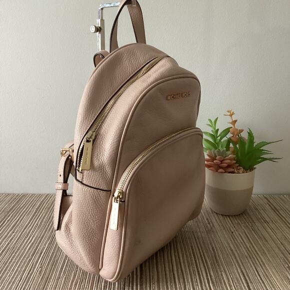 Michael Kors Pink Pebbled Leather Small Travel Backpack Bag - Picture 5 of 9